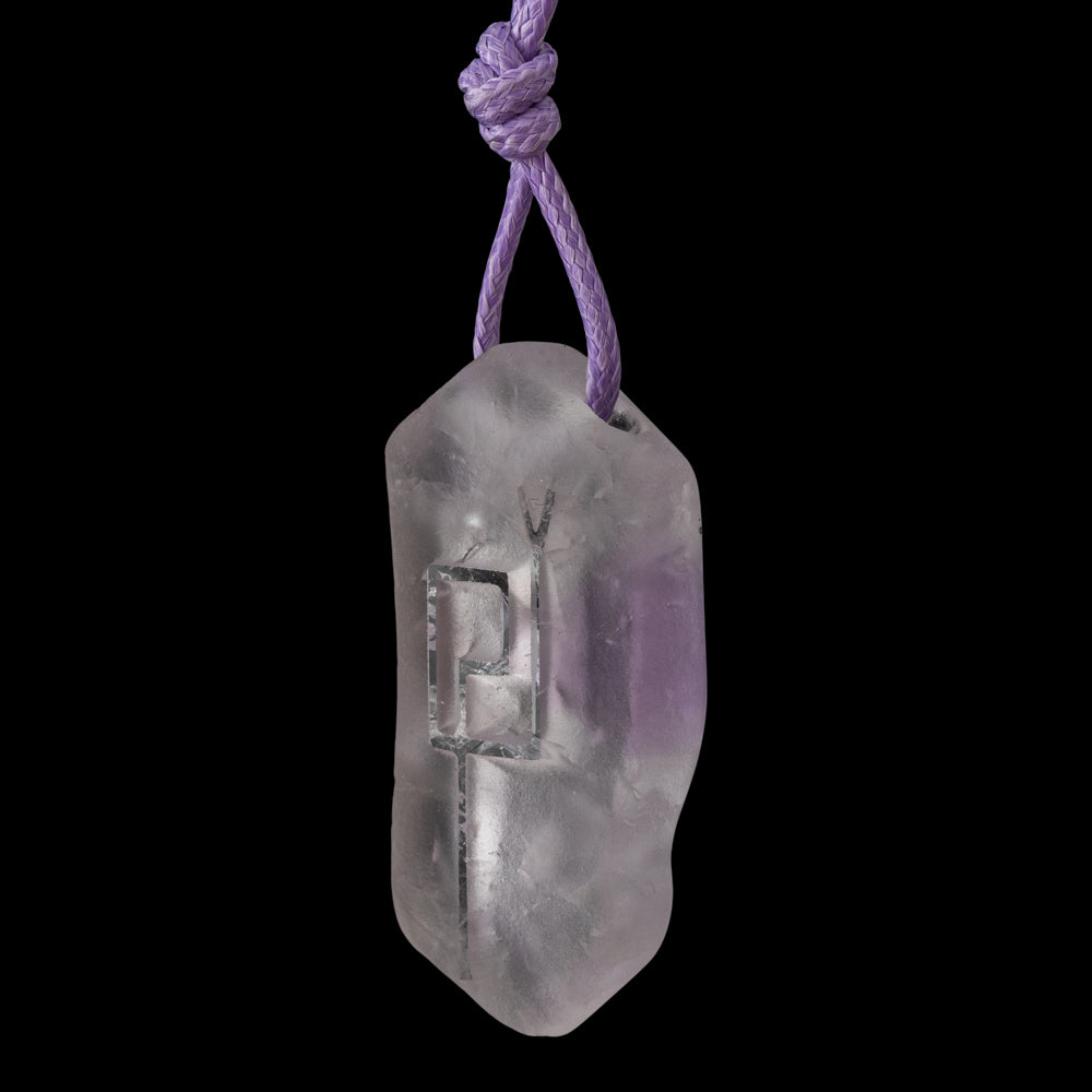 Amethyst Pendant with Sacred Masculine Symbol