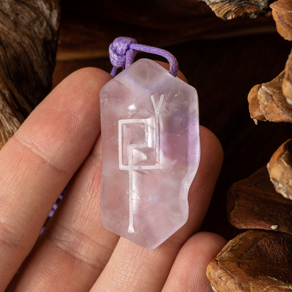 Amethyst Pendant with Sacred Masculine Symbol