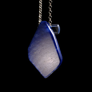 Blue Quartz Pendant with Aquamarine Accent