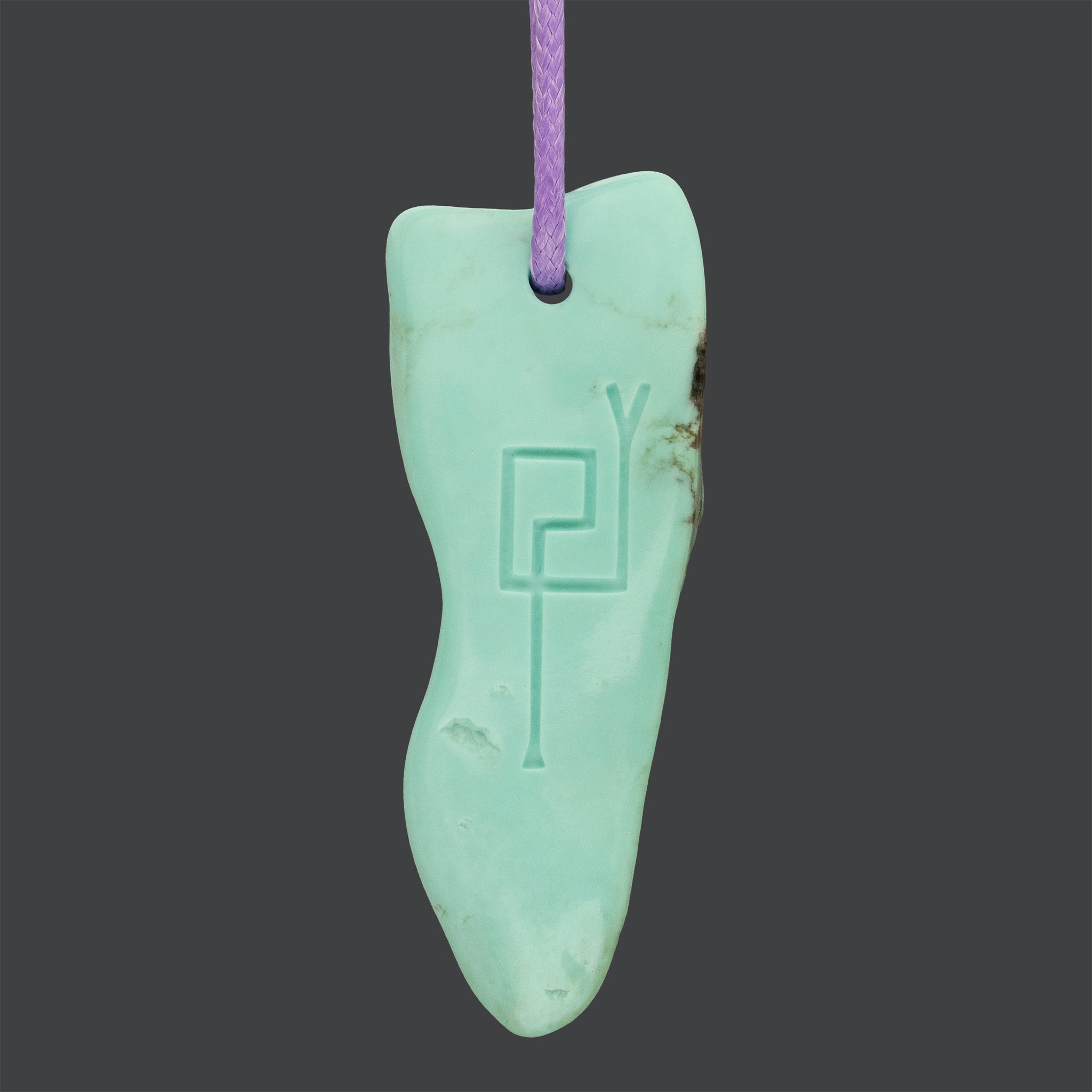 Arizona Turquoise Pendant with Sacred Masculine Symbol