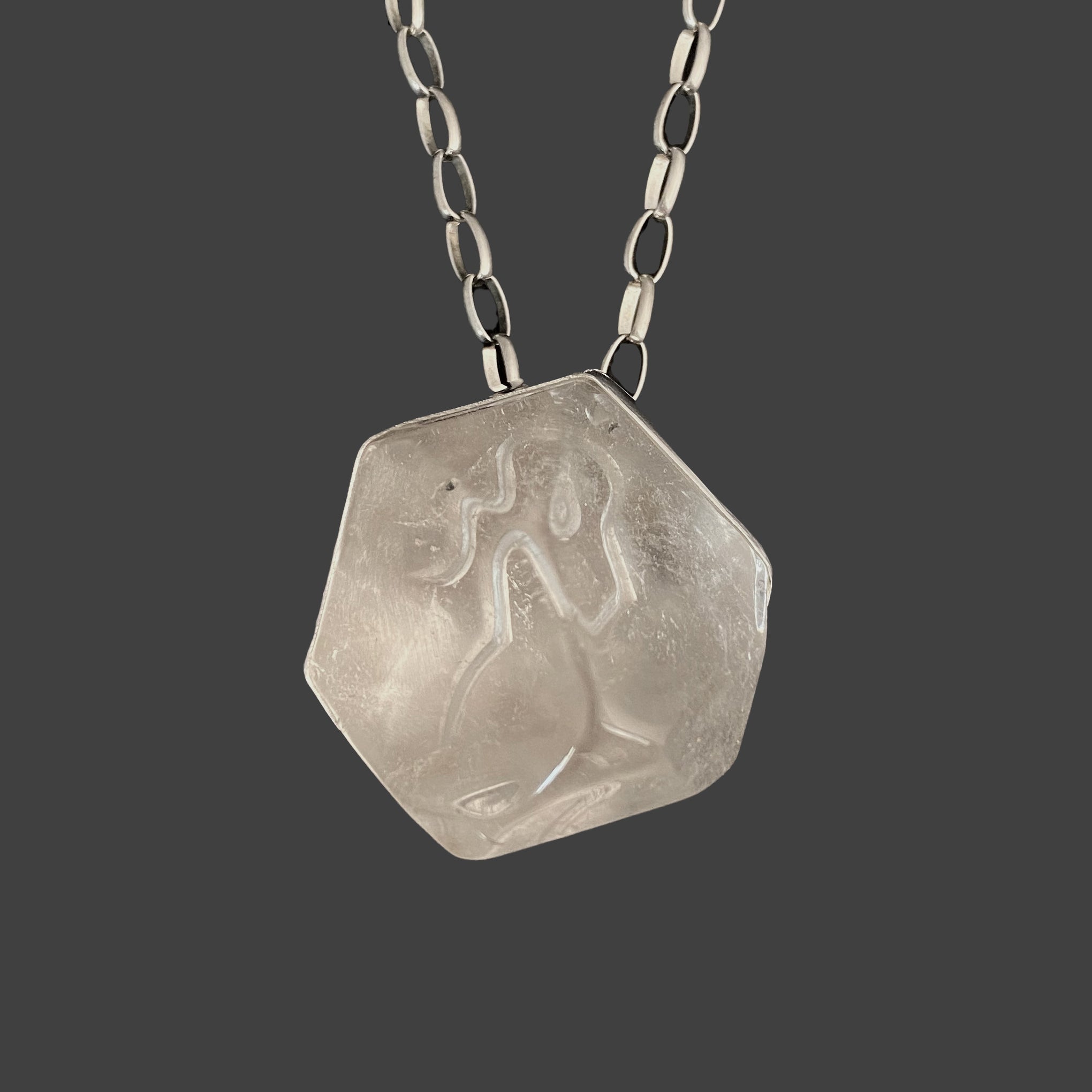 Lemurian Crystal Set in Sterling Silver with Divine Feminine Symbol