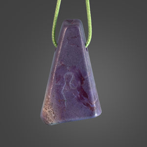 Purple Jade Pendant with Divine Feminine Symbol